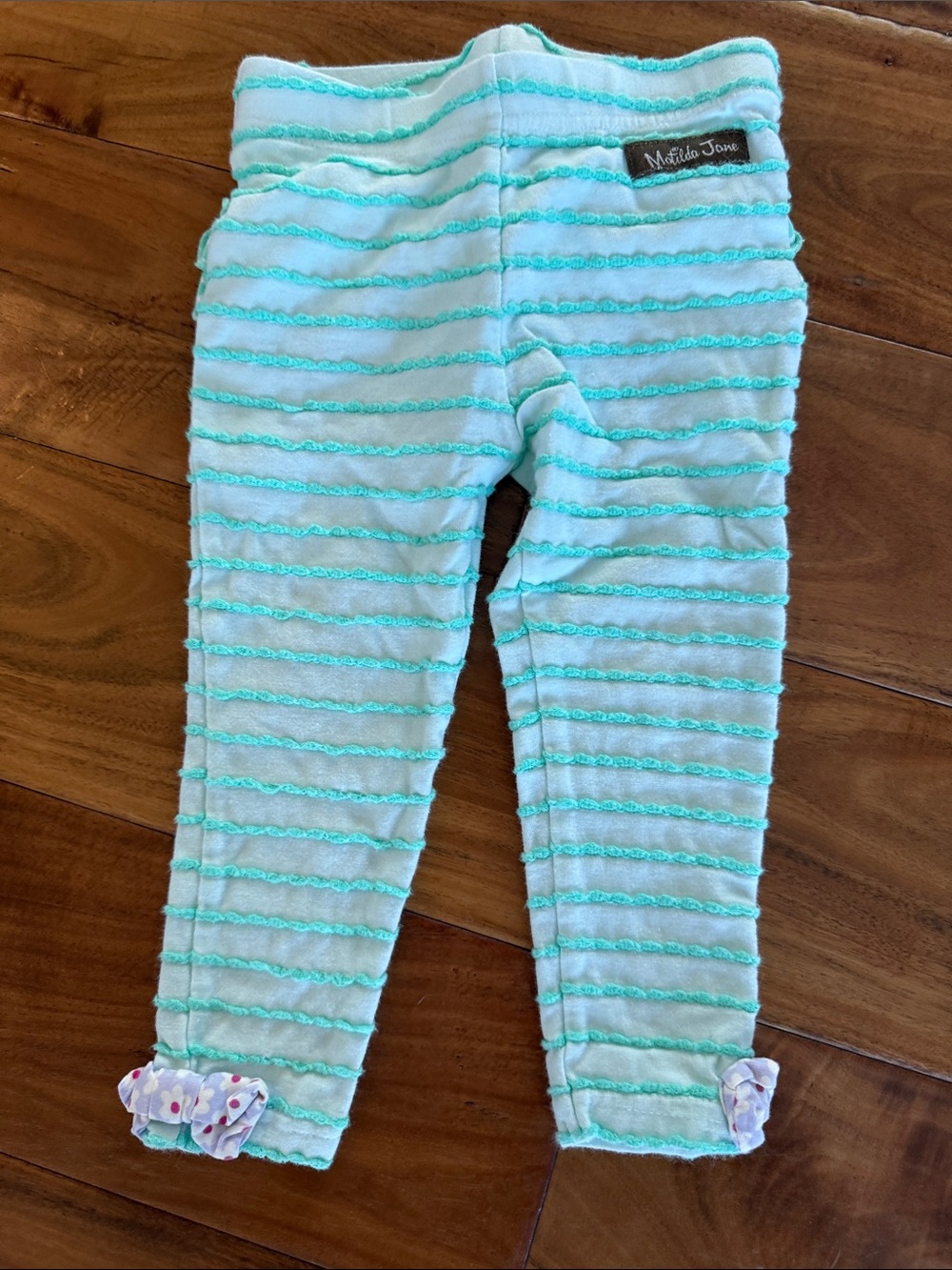 Matilda Jane Mint & Teal Striped Ruffle Leggings